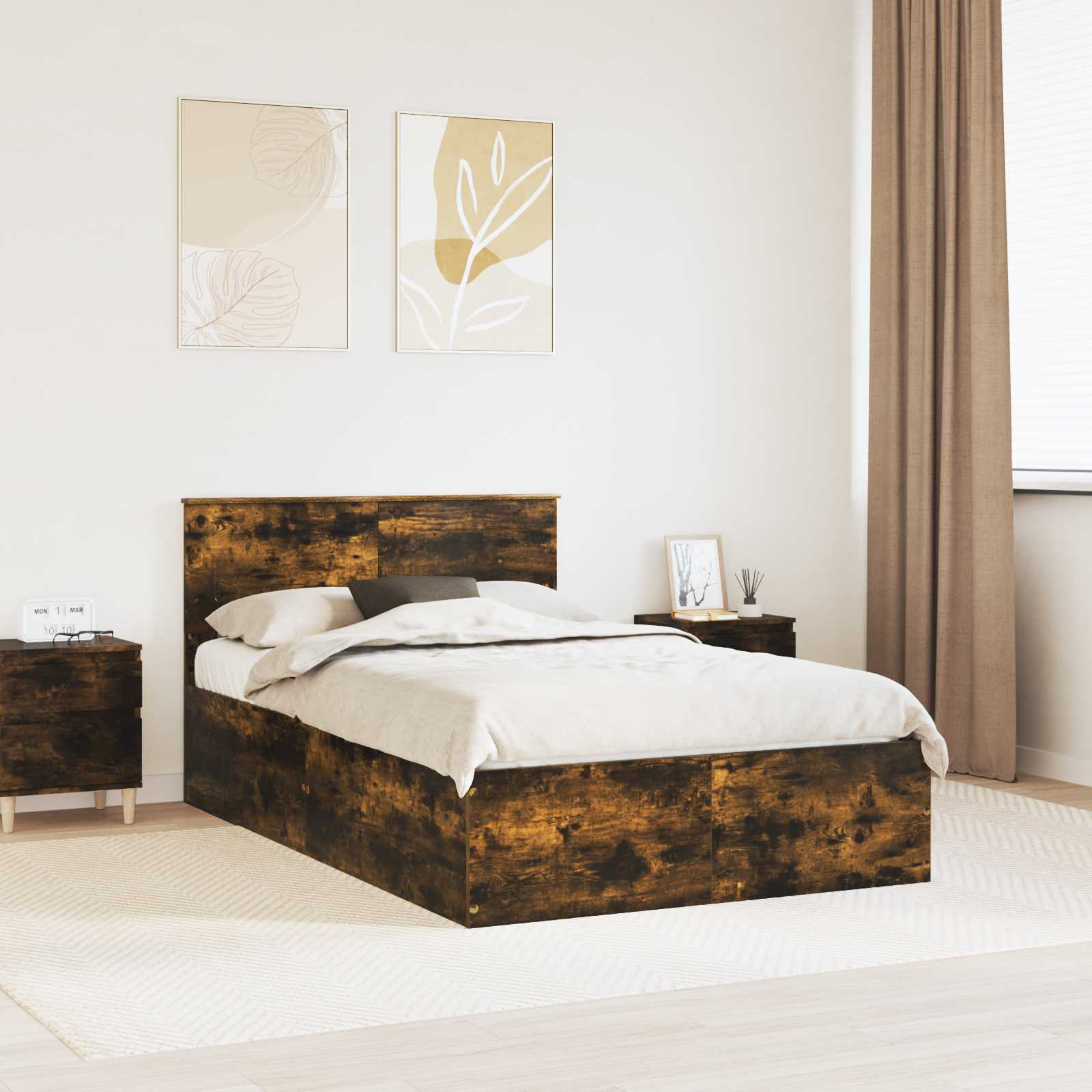 Estrutura de cama 100 x 200 cm Madeira processada