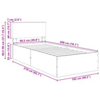 Estructura de cama 100 x 200 cm Madera de ingeniería