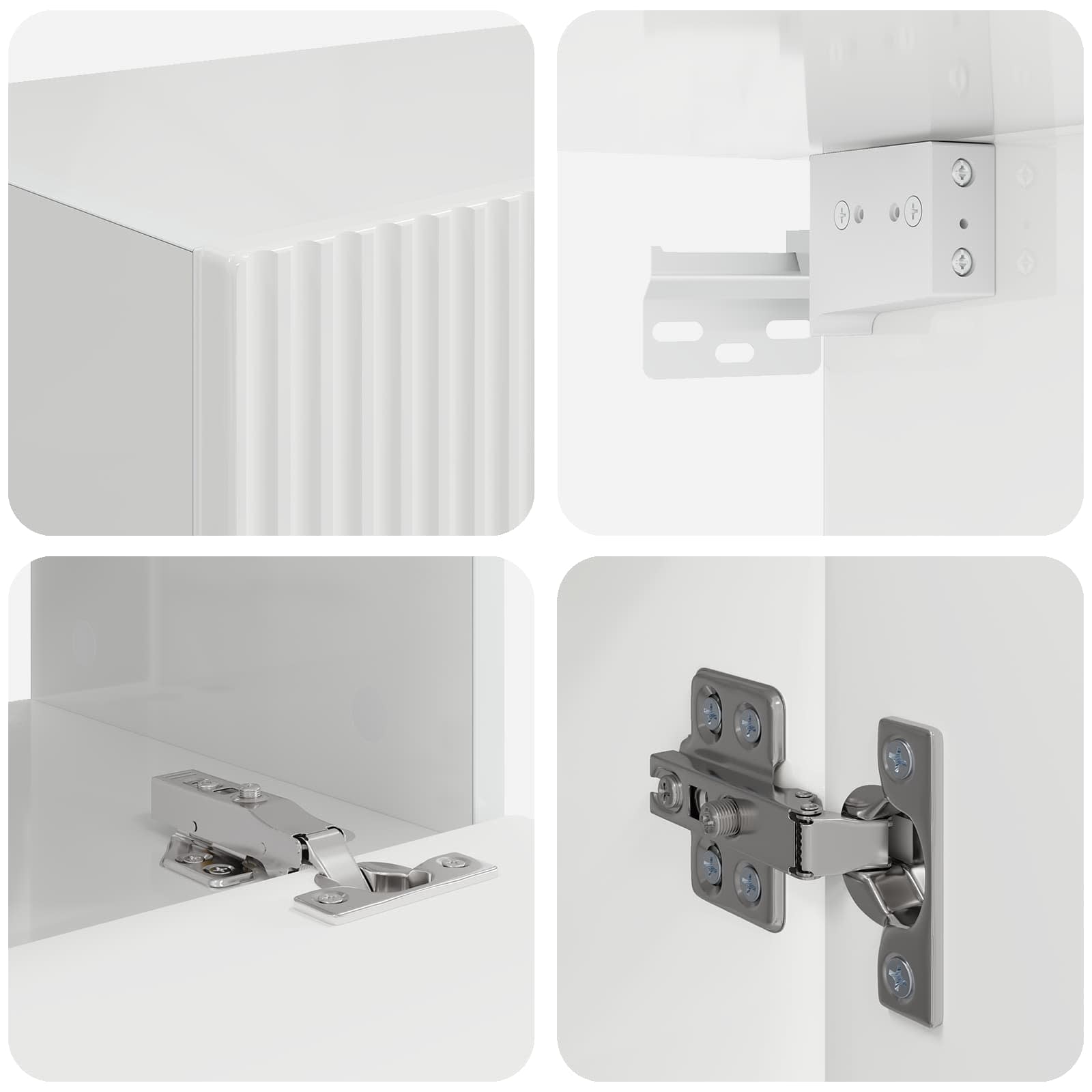 Conjunto de mueble para TV de pared 4 pcs brillante