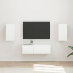 Conjunto de mueble para TV de pared 4 pcs brillante