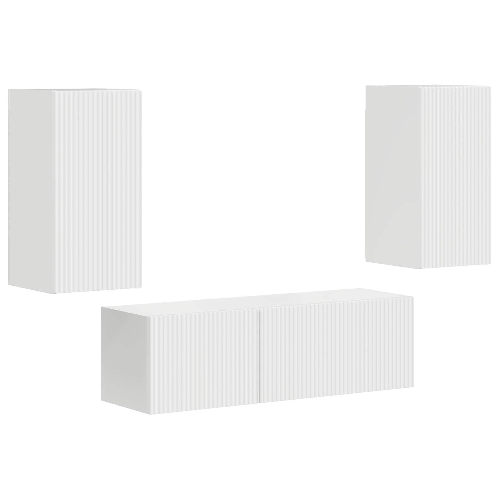 Conjunto de mueble para TV de pared 4 pcs brillante