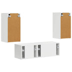 Conjunto de mueble para TV de pared 4 pcs brillante