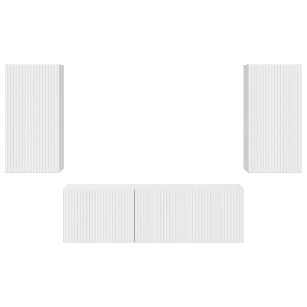 Conjunto de mueble para TV de pared 4 pcs brillante