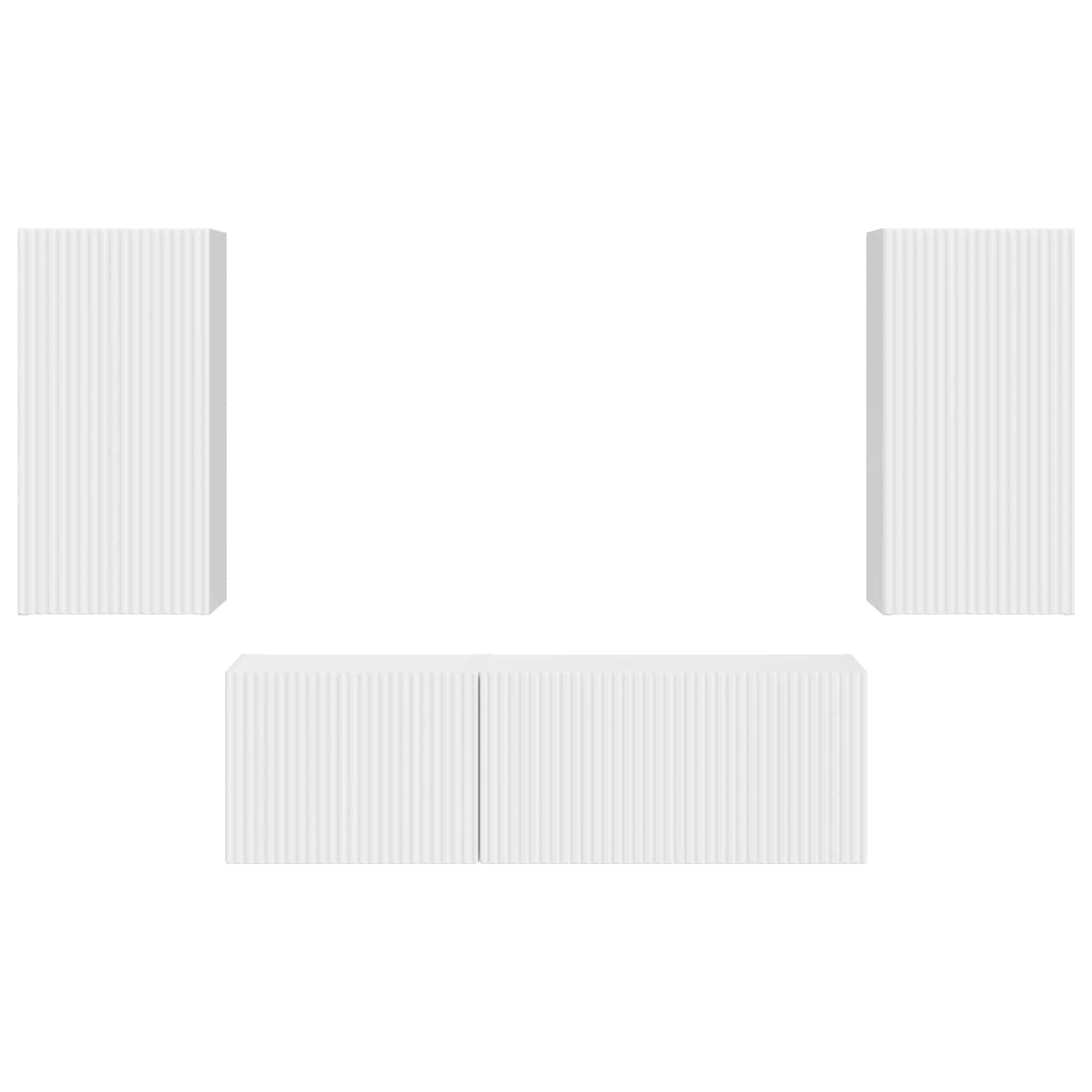 Conjunto de mueble para TV de pared 4 pcs brillante
