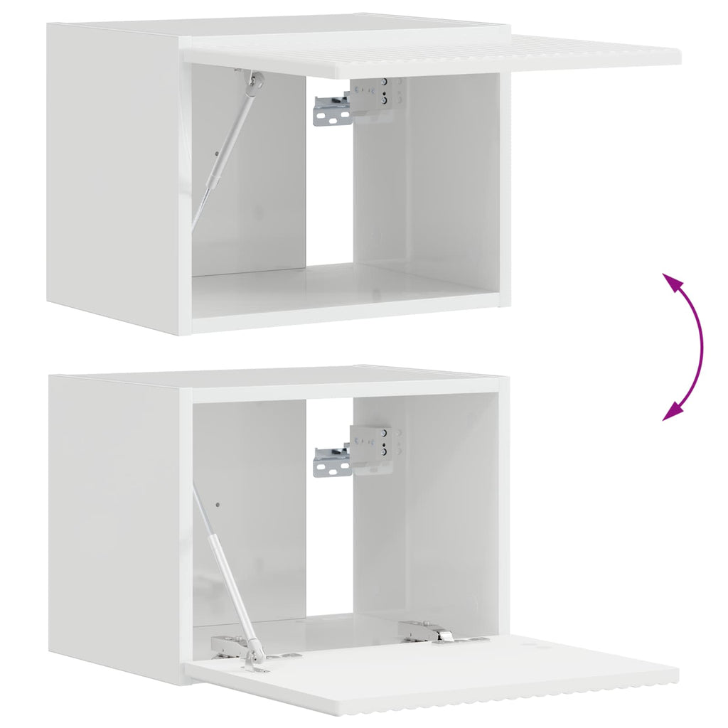 Conjunto de mueble para TV de pared 4 pcs brillante