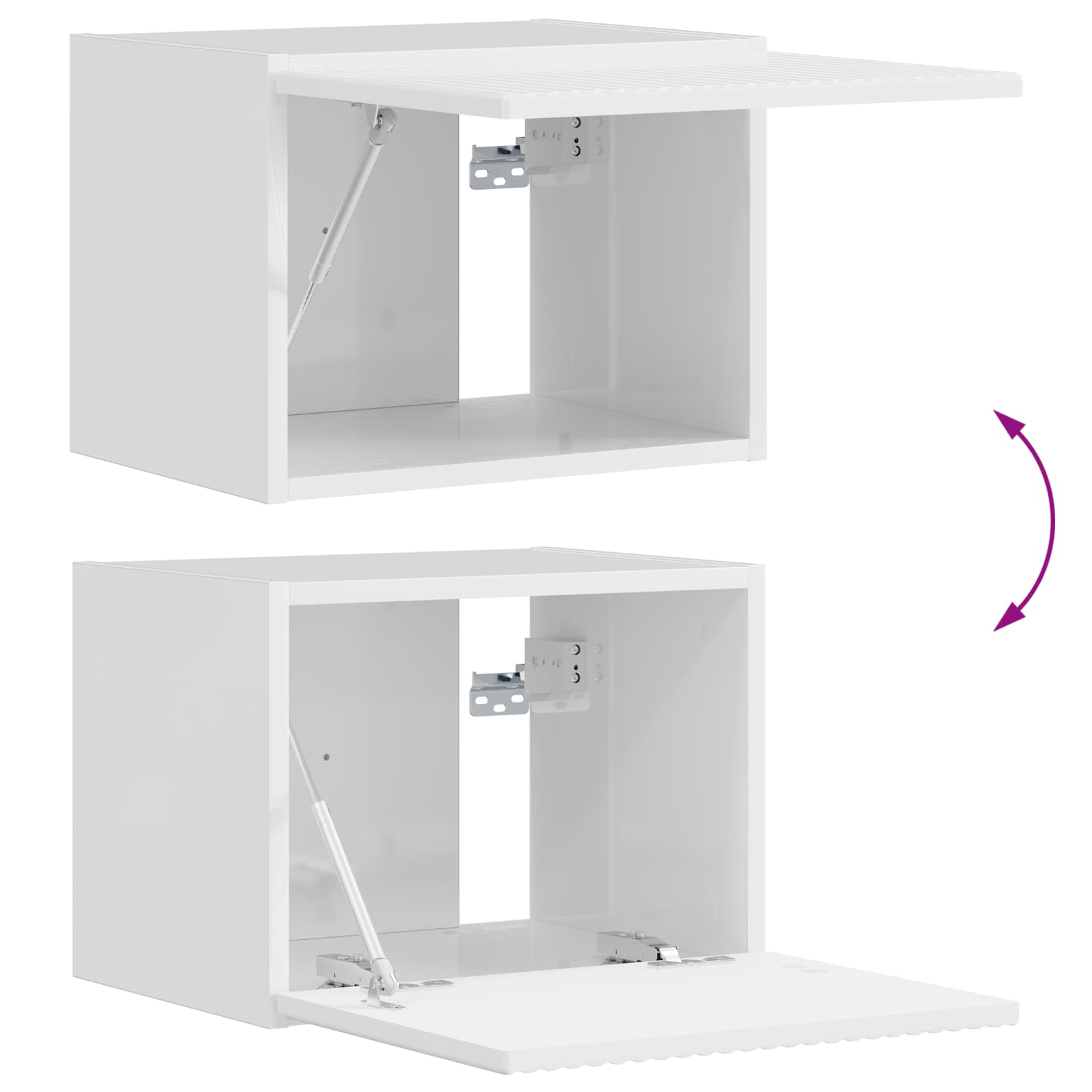 Conjunto de mueble para TV de pared 4 pcs brillante