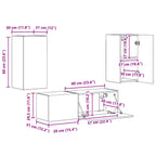 Conjunto de mueble para TV de pared 4 pcs brillante