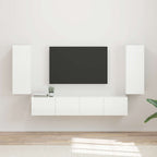 Conjunto de mueble para TV de pared 4 pcs brillante