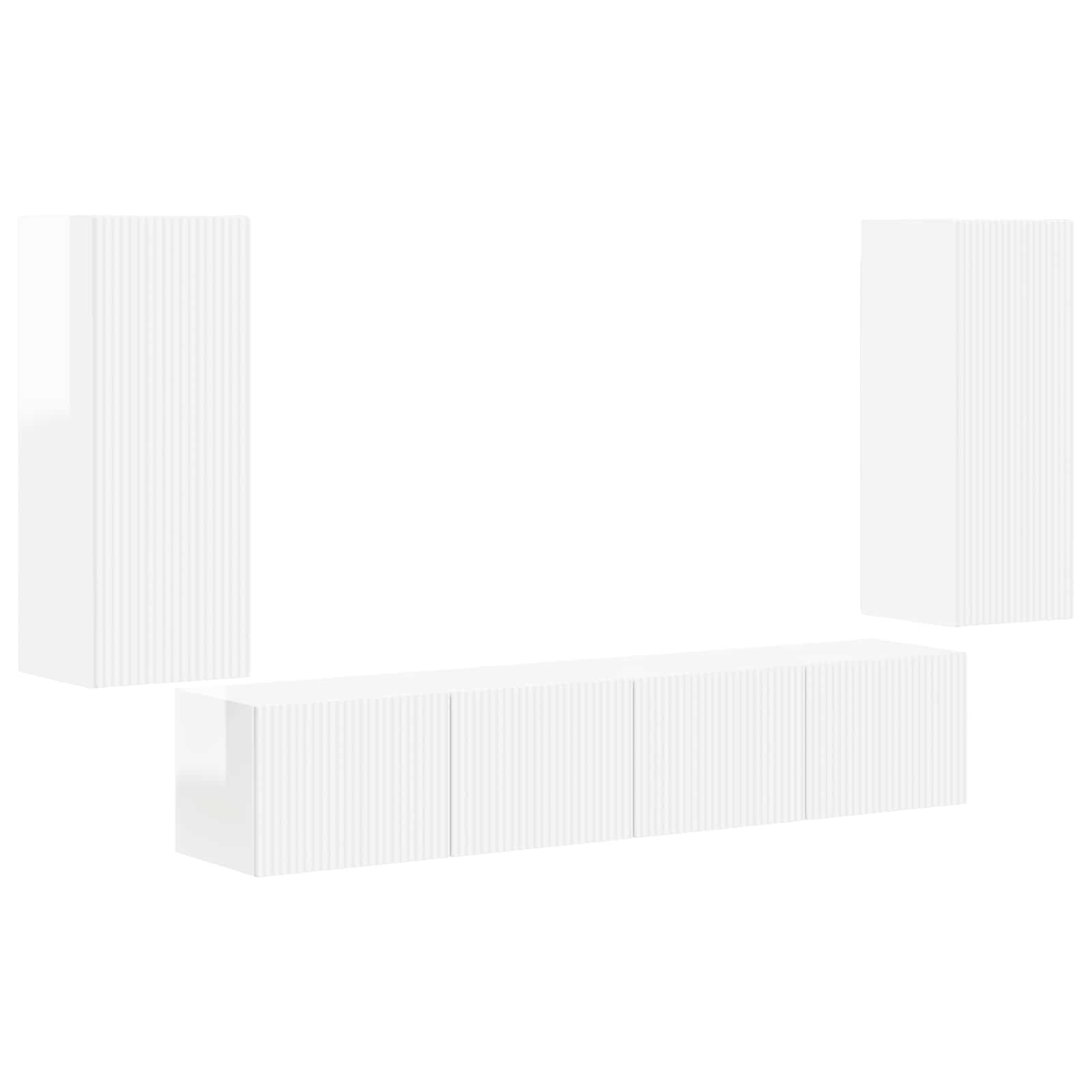 Conjunto de mueble para TV de pared 4 pcs brillante