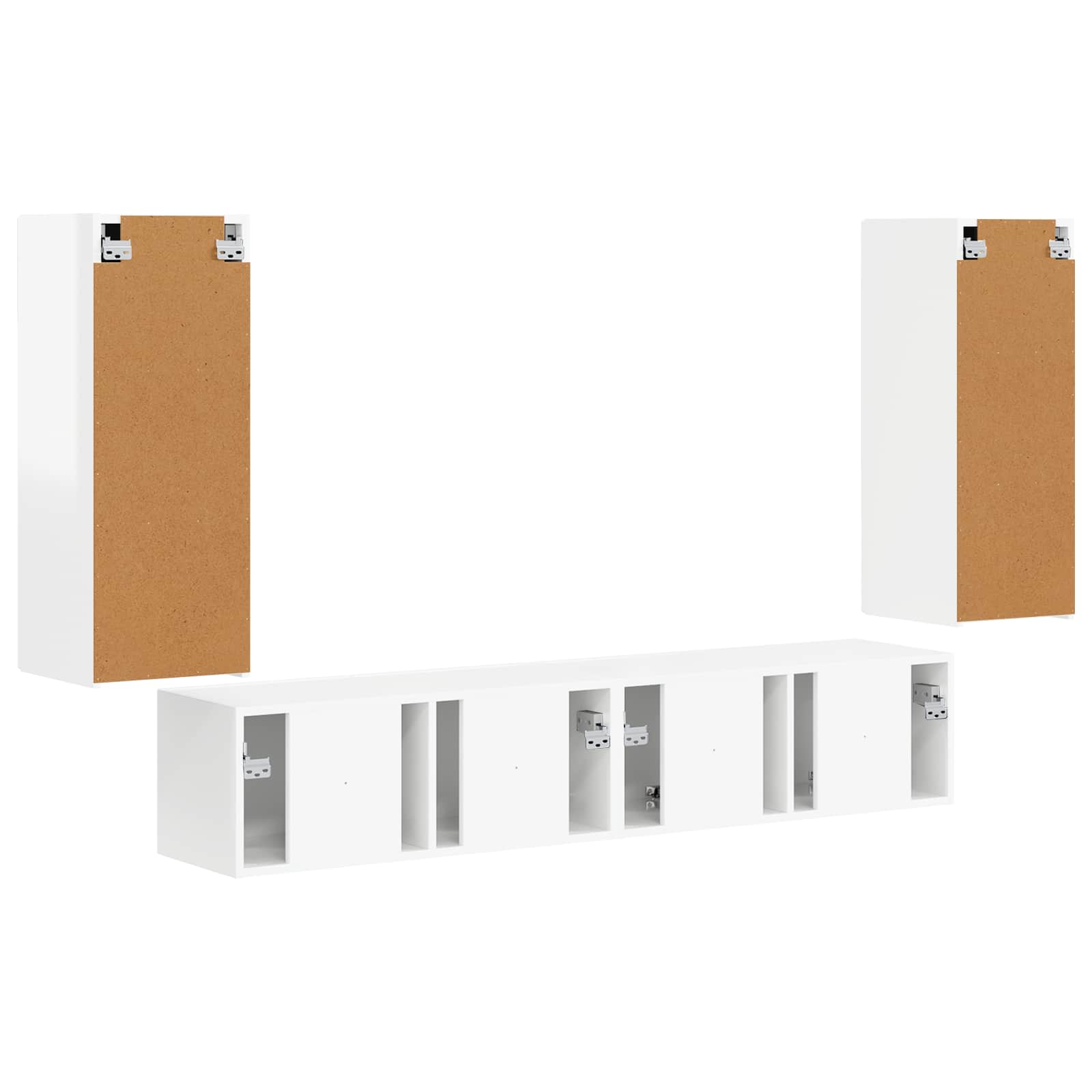 Conjunto de mueble para TV de pared 4 pcs brillante