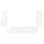 Conjunto de mueble para TV de pared 4 pcs brillante
