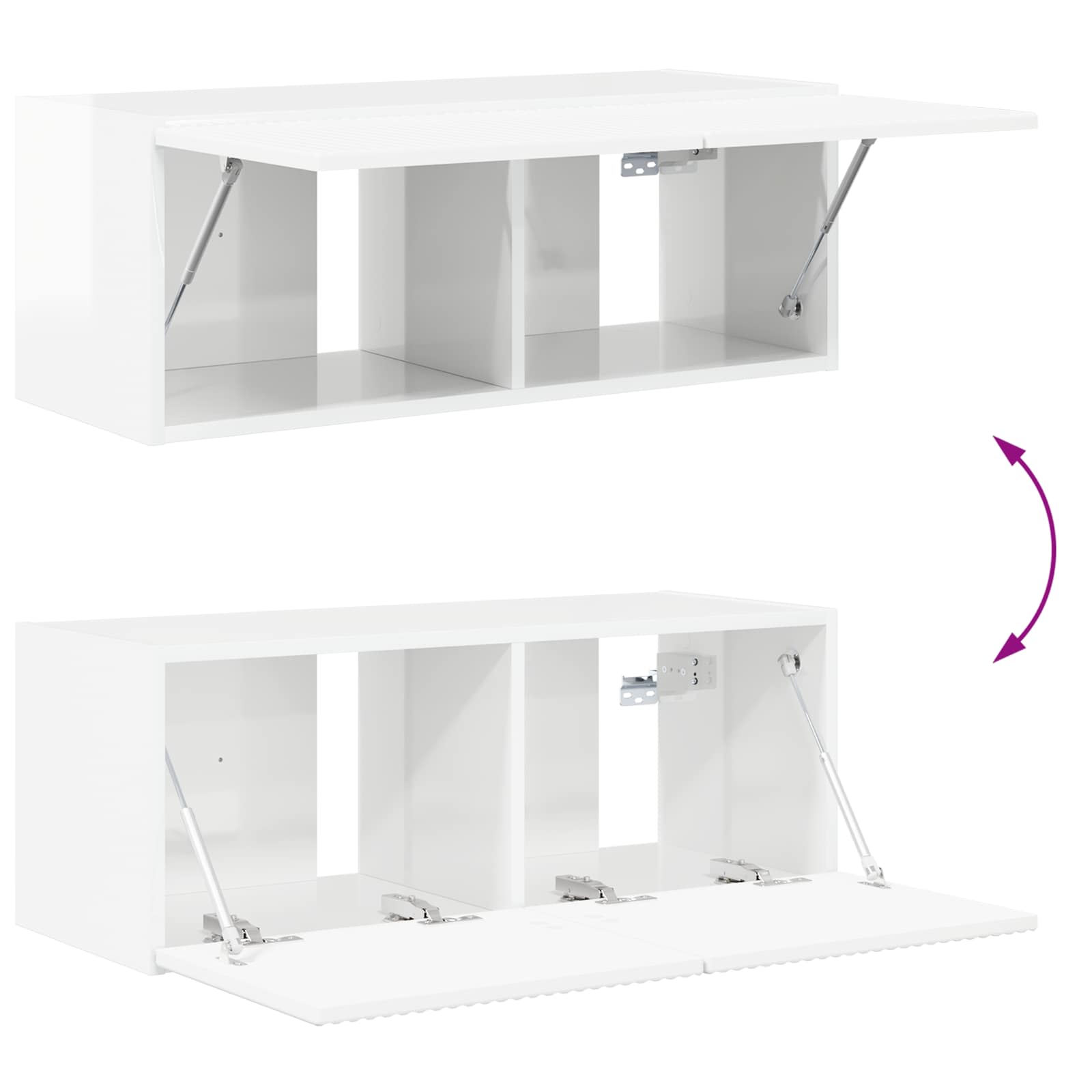 Conjunto de mueble para TV de pared 4 pcs brillante