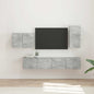 Conjunto de mueble para TV de pared 4 pcs brillante