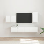 Conjunto de mueble para TV de pared 4 pcs brillante