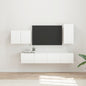 Conjunto de mueble para TV de pared 4 pcs brillante