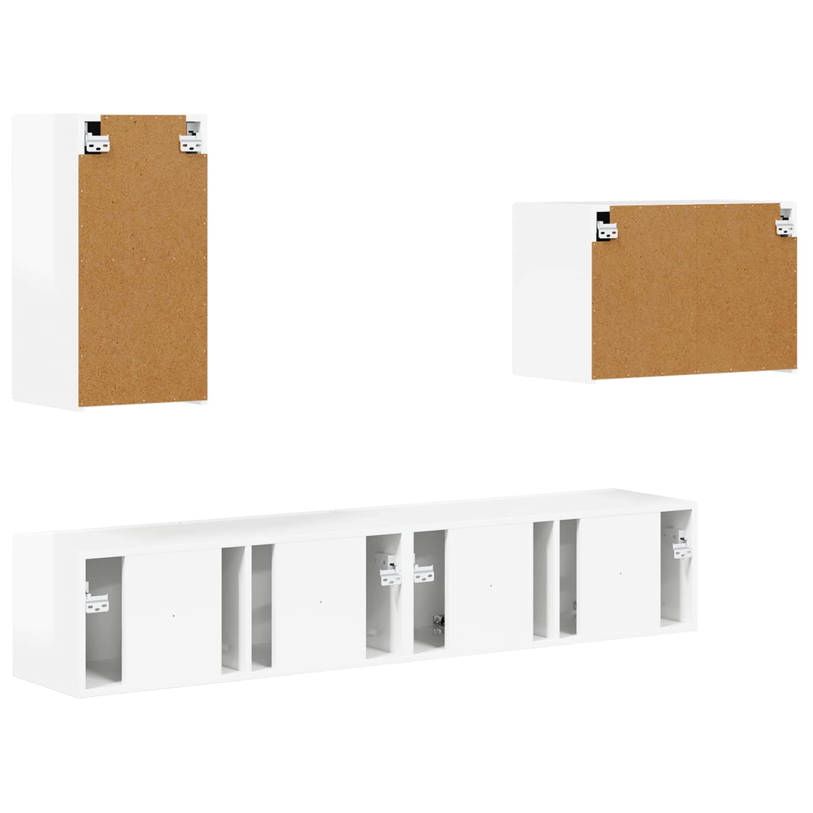 Conjunto de mueble para TV de pared 4 pcs brillante