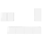 Conjunto de mueble para TV de pared 4 pcs brillante