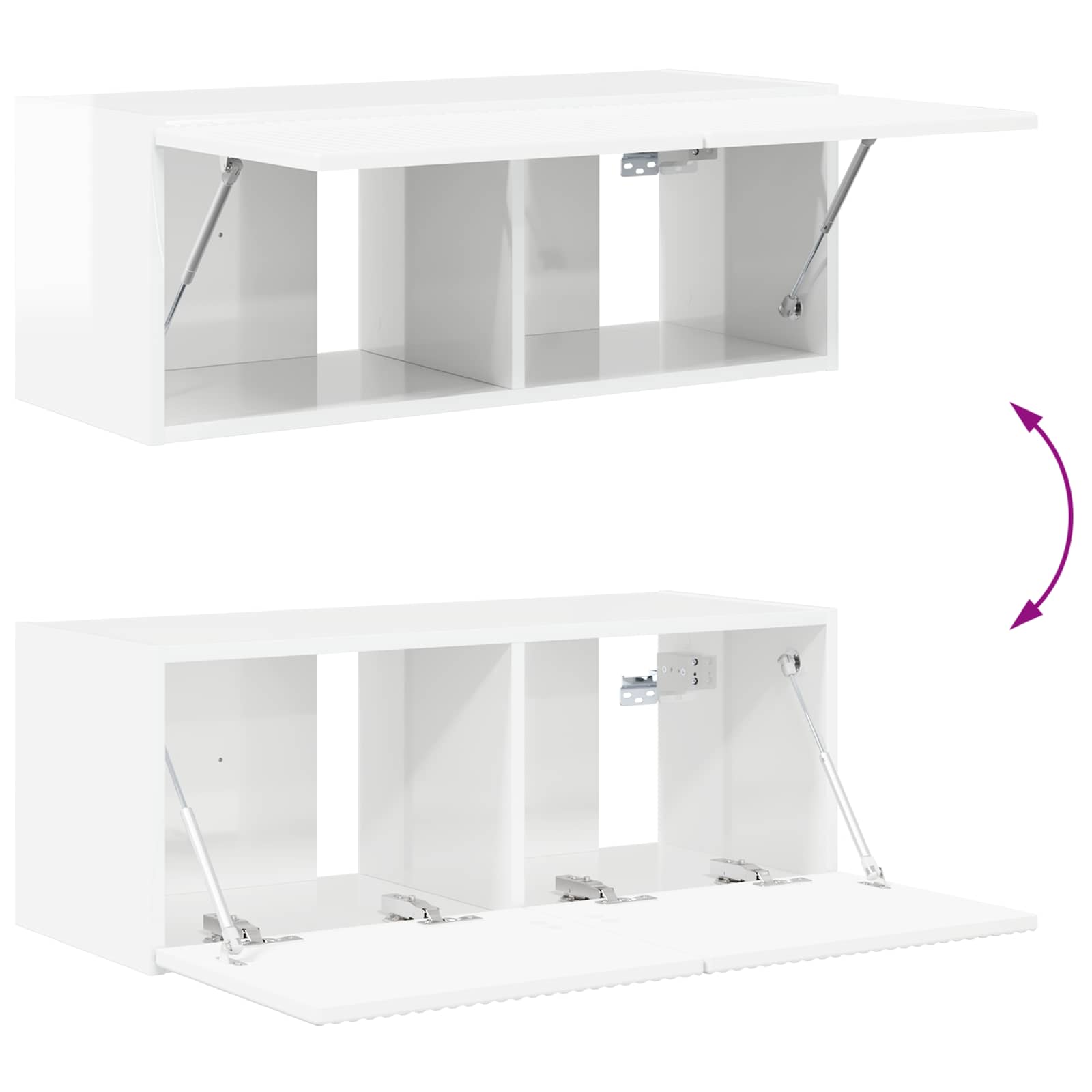 Conjunto de mueble para TV de pared 4 pcs brillante