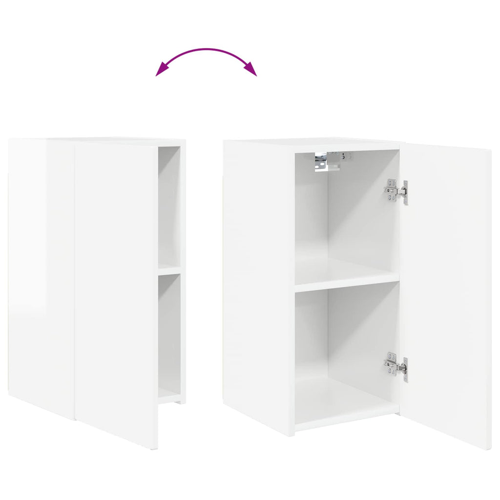 Conjunto de mueble para TV de pared 4 pcs brillante
