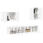 Conjunto de mueble para TV de pared 4 pcs brillante