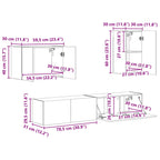 Conjunto de mueble para TV de pared 4 pcs brillante