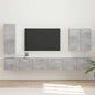 Conjunto de mueble para TV de pared 6 pcs brillante