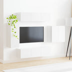 Conjunto de mueble para TV de pared 6 pcs brillante