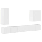 Conjunto de mueble para TV de pared 6 pcs brillante