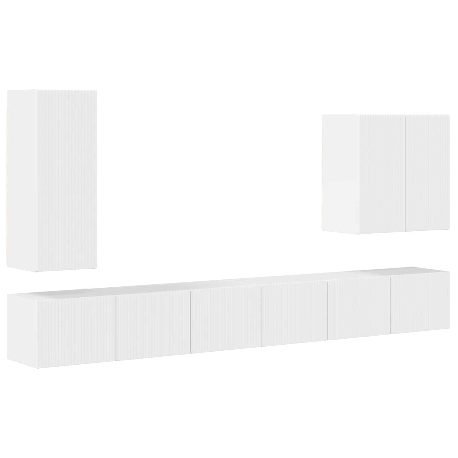 Conjunto de mueble para TV de pared 6 pcs brillante