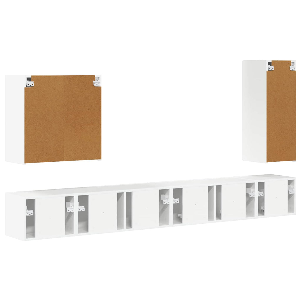 Conjunto de mueble para TV de pared 6 pcs brillante