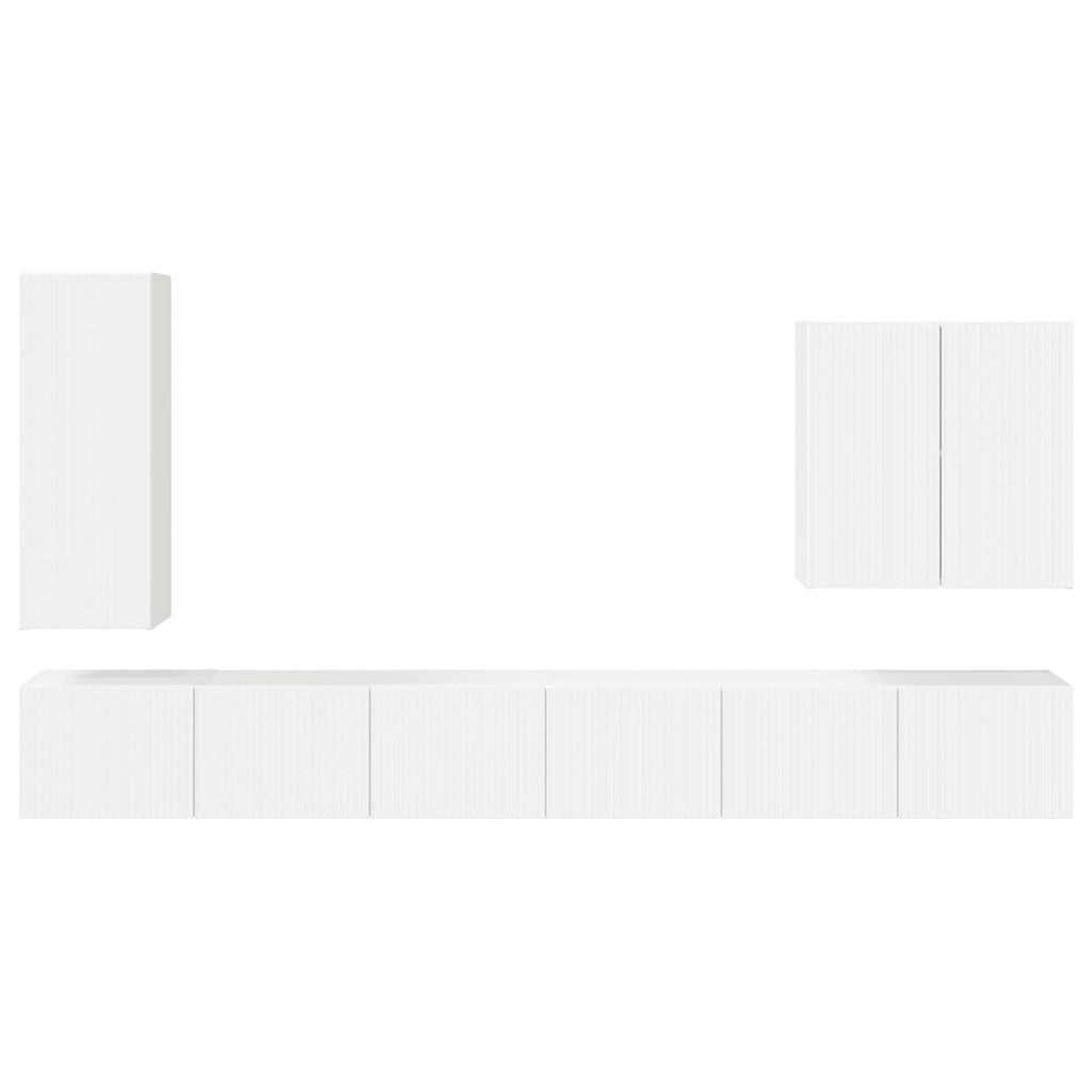 Conjunto de mueble para TV de pared 6 pcs brillante