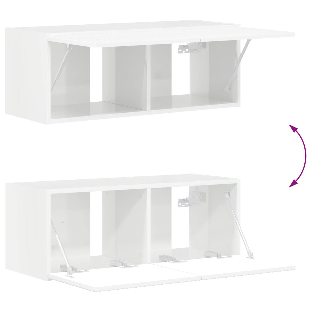 Conjunto de mueble para TV de pared 6 pcs brillante