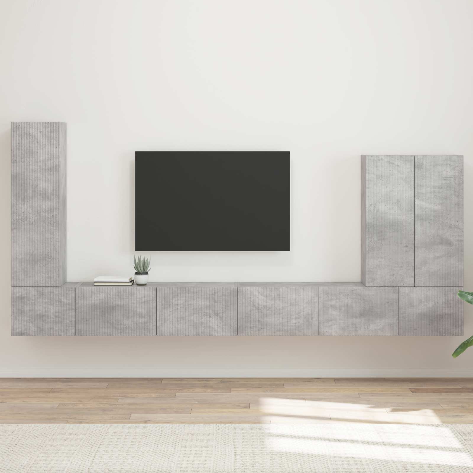 Conjunto de mueble para TV de pared 6 pcs brillante