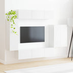 Conjunto de mueble para TV de pared 6 pcs brillante