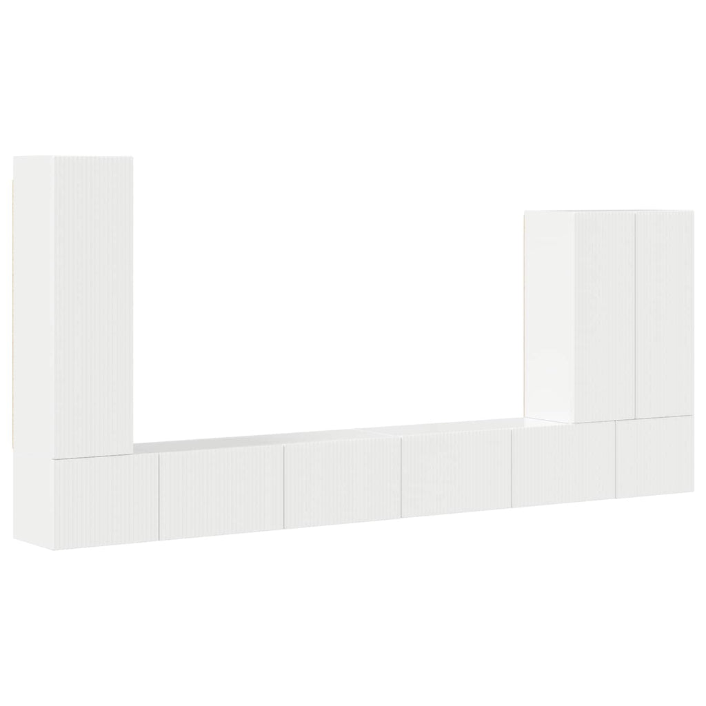 Conjunto de mueble para TV de pared 6 pcs brillante