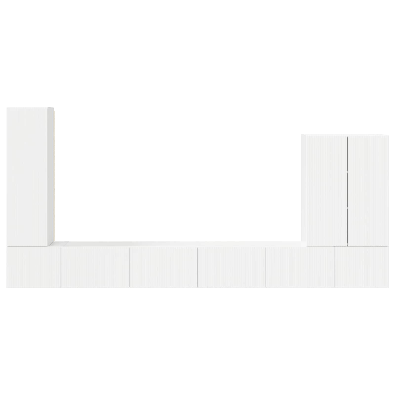 Conjunto de mueble para TV de pared 6 pcs brillante