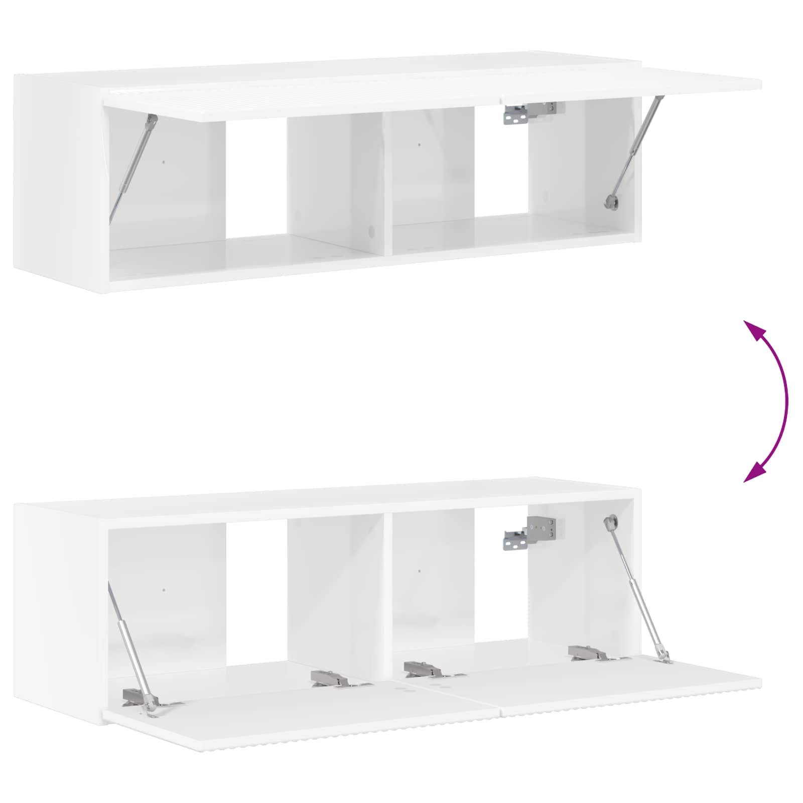 Conjunto de mueble para TV de pared 6 pcs brillante