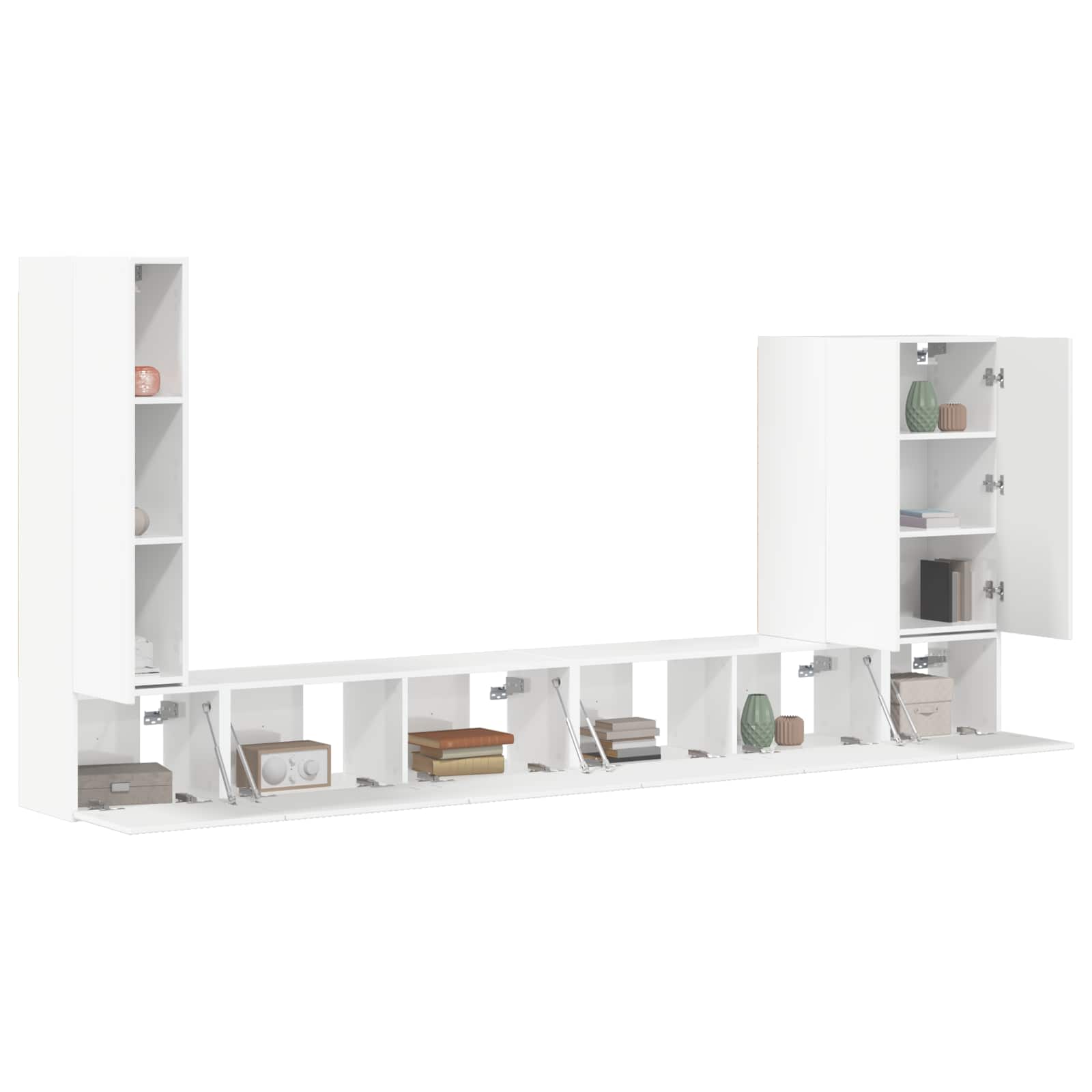 Conjunto de mueble para TV de pared 6 pcs brillante