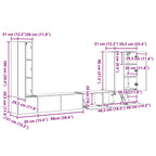 Conjunto de mueble para TV de pared 6 pcs brillante