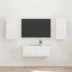 Conjunto de mueble de TV 2 pcs brillante Madera de ingeniería