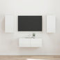 High-Gloss 2-Piece TV Unit Engineered Wood