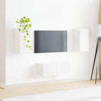 Conjunto de mueble de TV 2 pcs brillante Madera de ingeniería