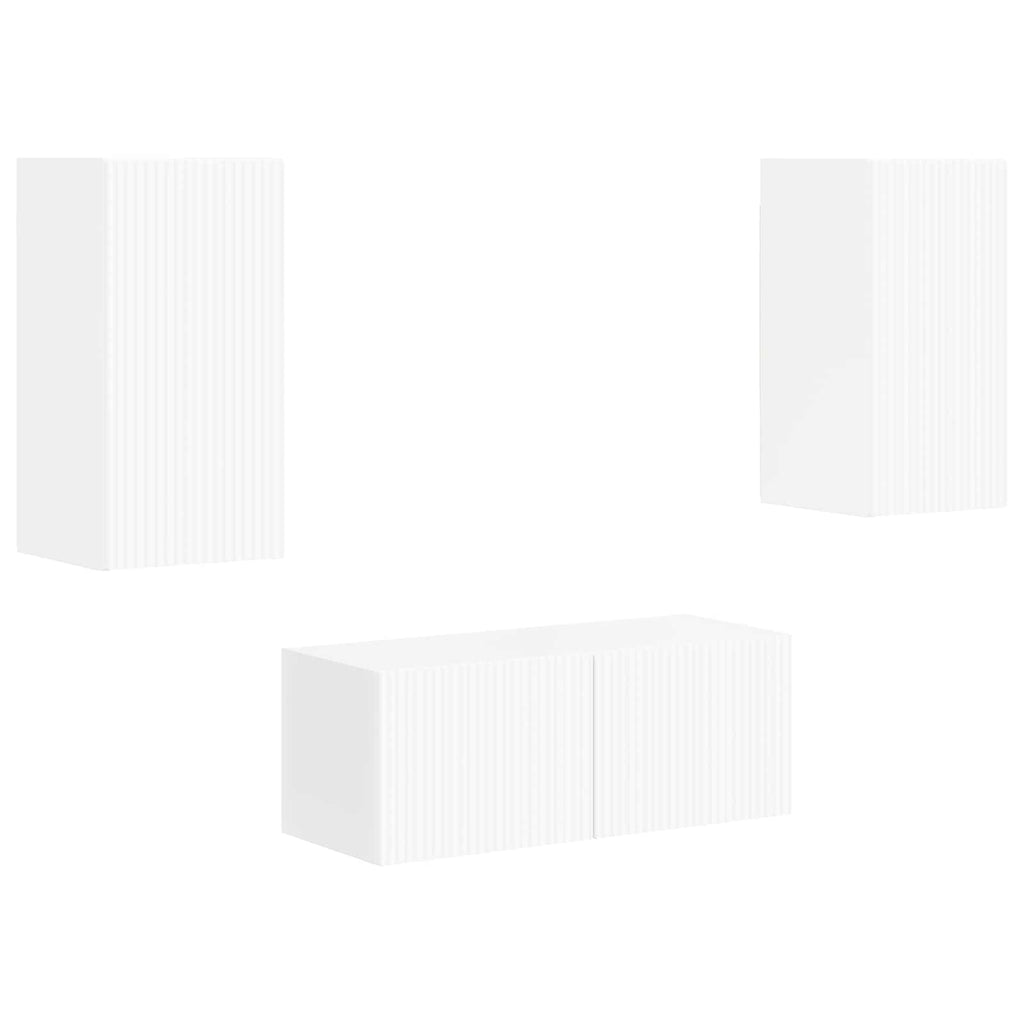 Conjunto de mueble de TV 2 pcs brillante Madera de ingeniería