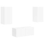 Conjunto de mueble de TV 2 pcs brillante Madera de ingeniería