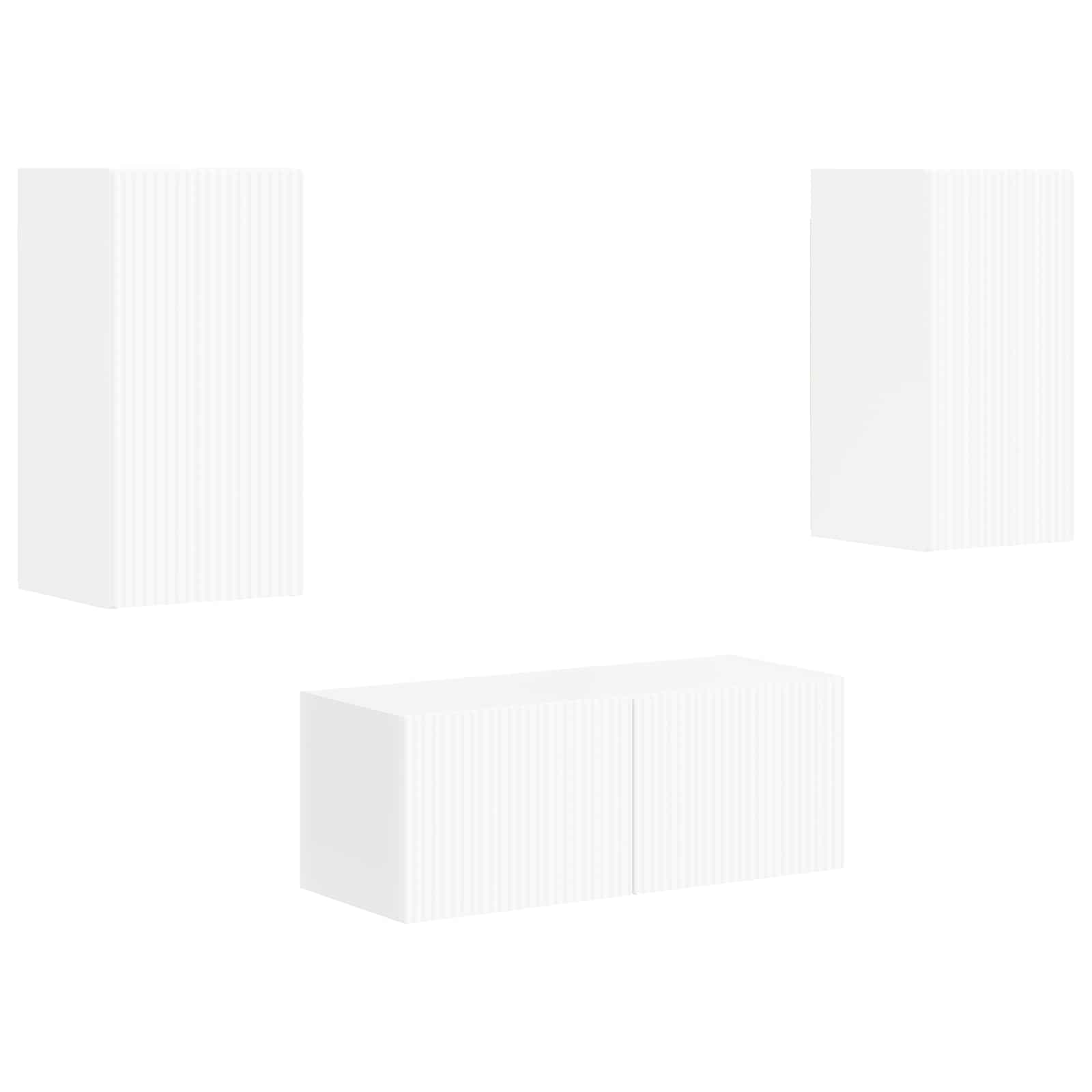 Conjunto de mueble de TV 2 pcs brillante Madera de ingeniería