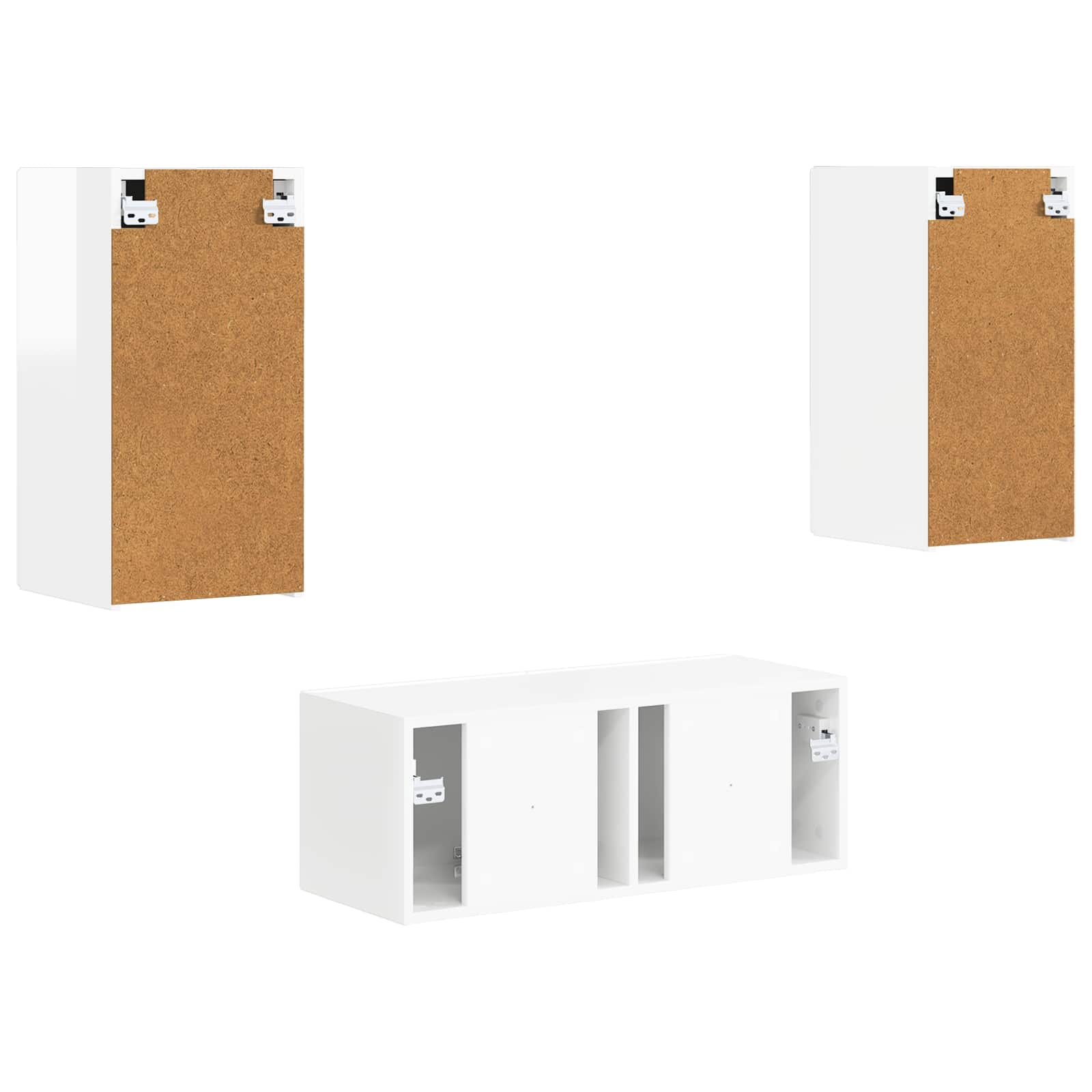Conjunto de mueble de TV 2 pcs brillante Madera de ingeniería