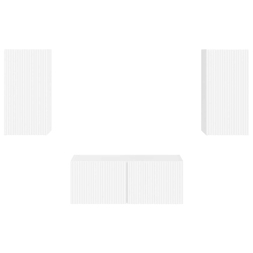 Conjunto de mueble de TV 2 pcs brillante Madera de ingeniería
