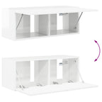 Conjunto de mueble de TV 2 pcs brillante Madera de ingeniería