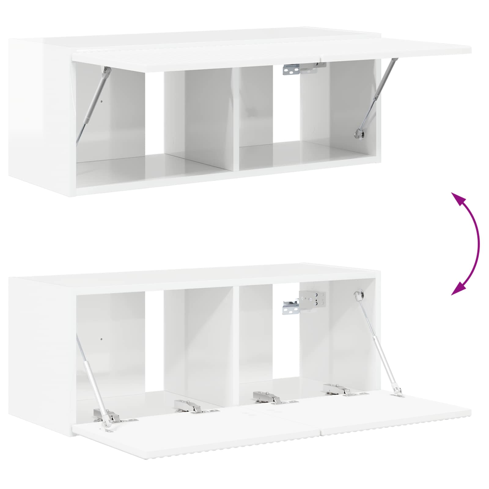 Conjunto de mueble de TV 2 pcs brillante Madera de ingeniería