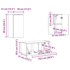 Conjunto de mueble de TV 2 pcs brillante Madera de ingeniería